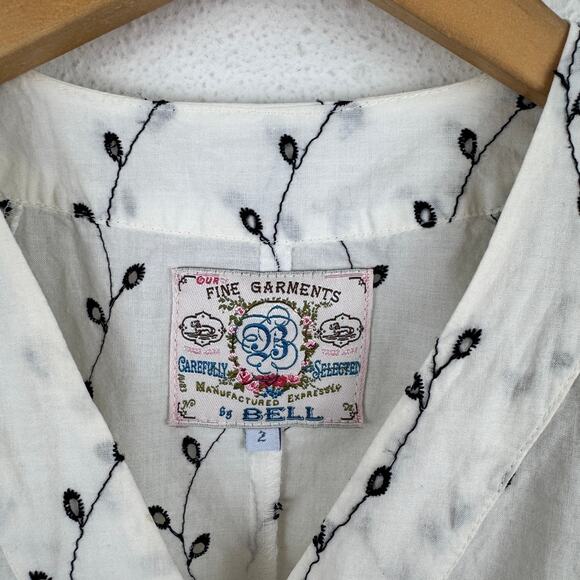 Anthropologie Fine Garments by Bell Embroidered Blouse 2 French Feminine - Picture 4 of 6